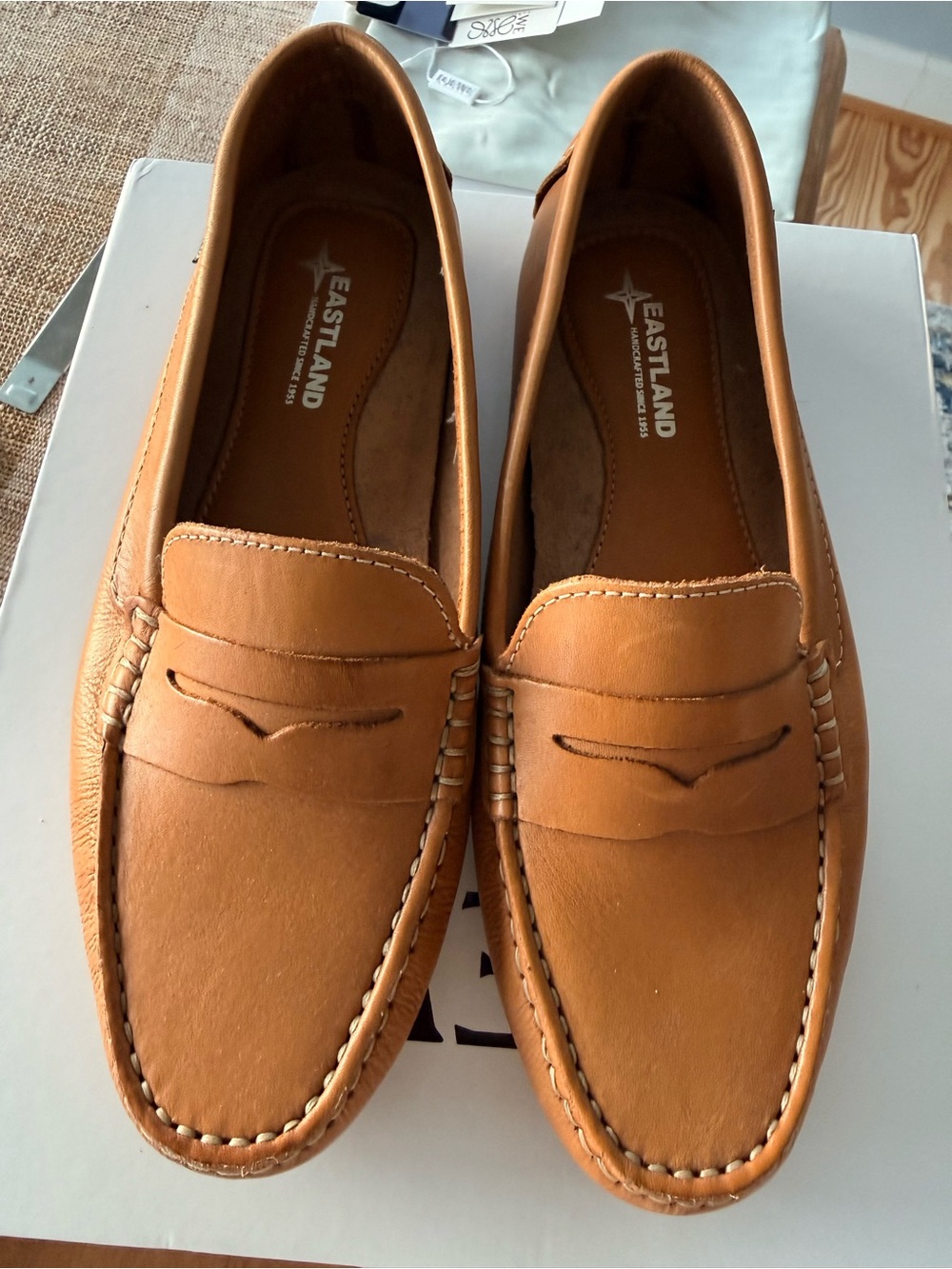 Eastland Women’s Tan Leather Penny Loafers - Picture 3 of 6